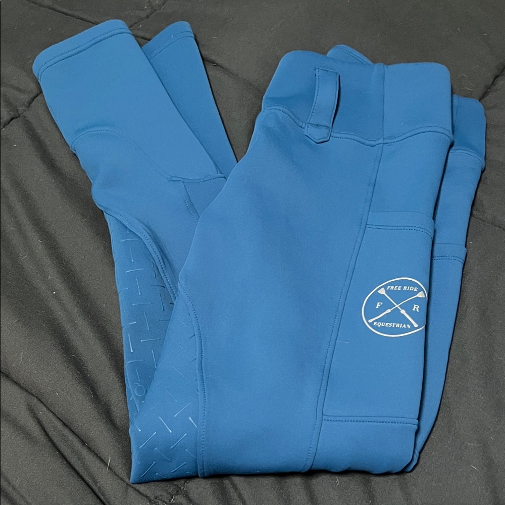 Winter Free Ride Equestrian Blue Riding Pants